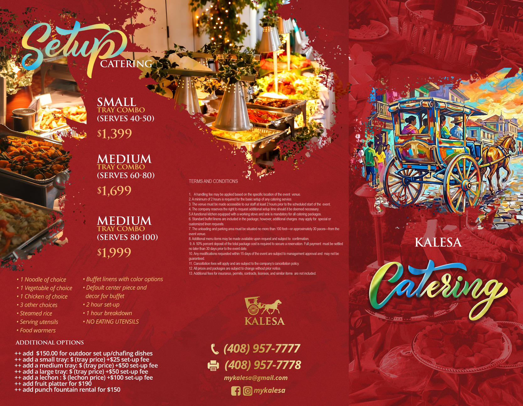 Kalesa catering setup menu